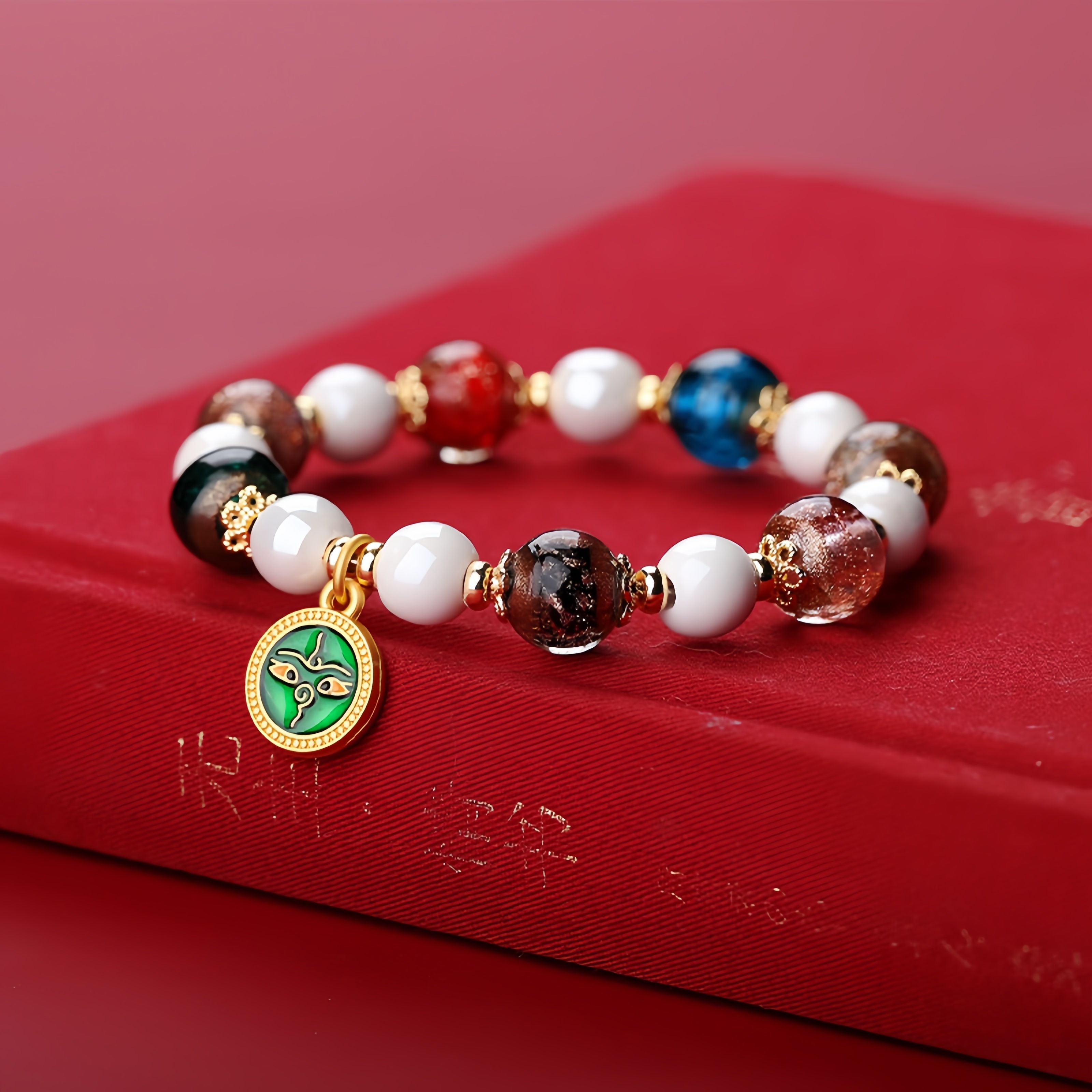 Han Dynasty Ash Bracelet - Gold Foil & Ceramic