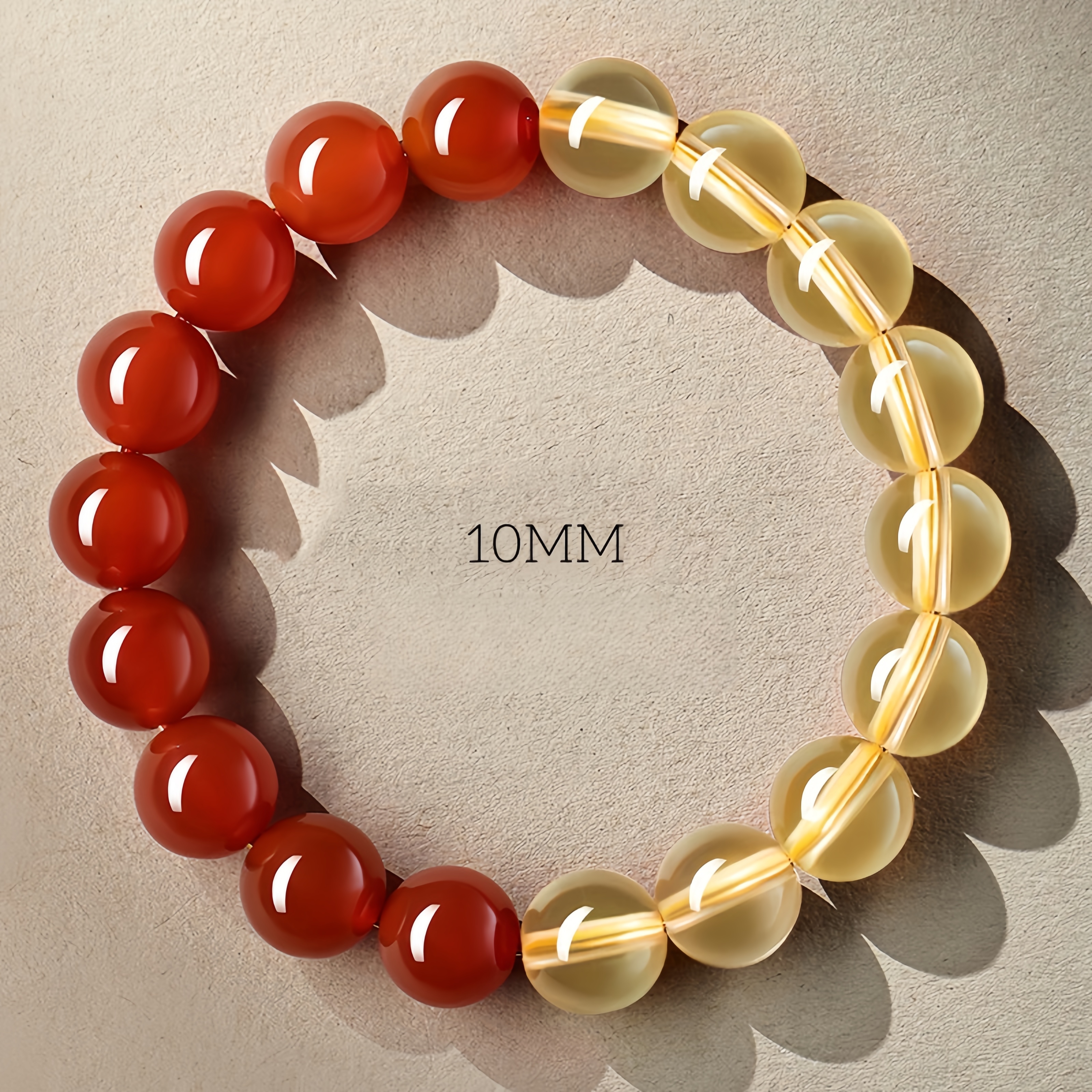 Red Agate & Citrine Bracelet - Wealth Energy & Vitality Jewelry