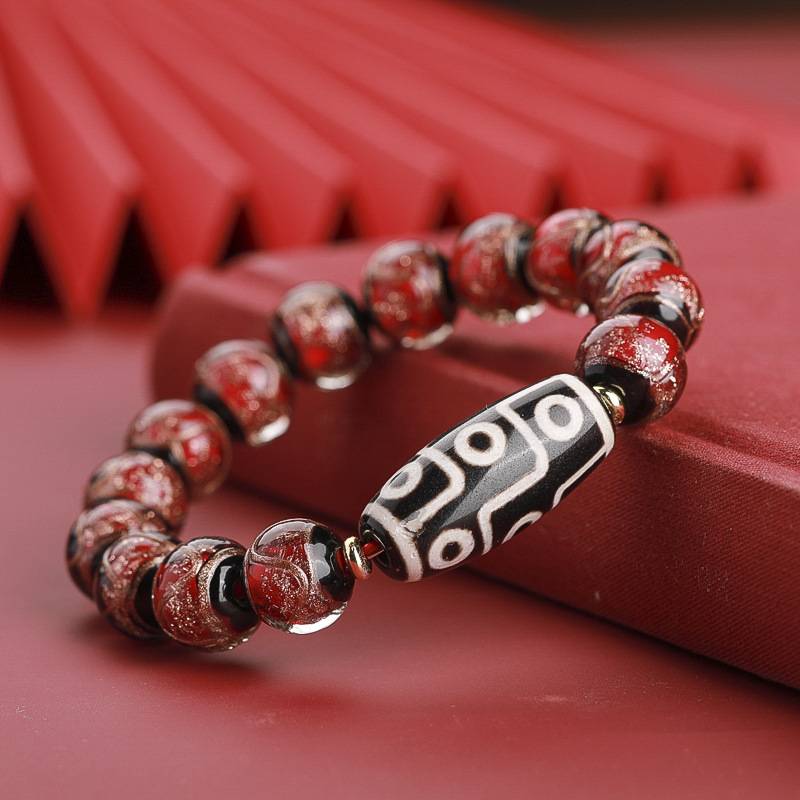 Incense Ash Glaze Dzi Bead Bracelet: Unlock Positive Energy & Spiritual Protection