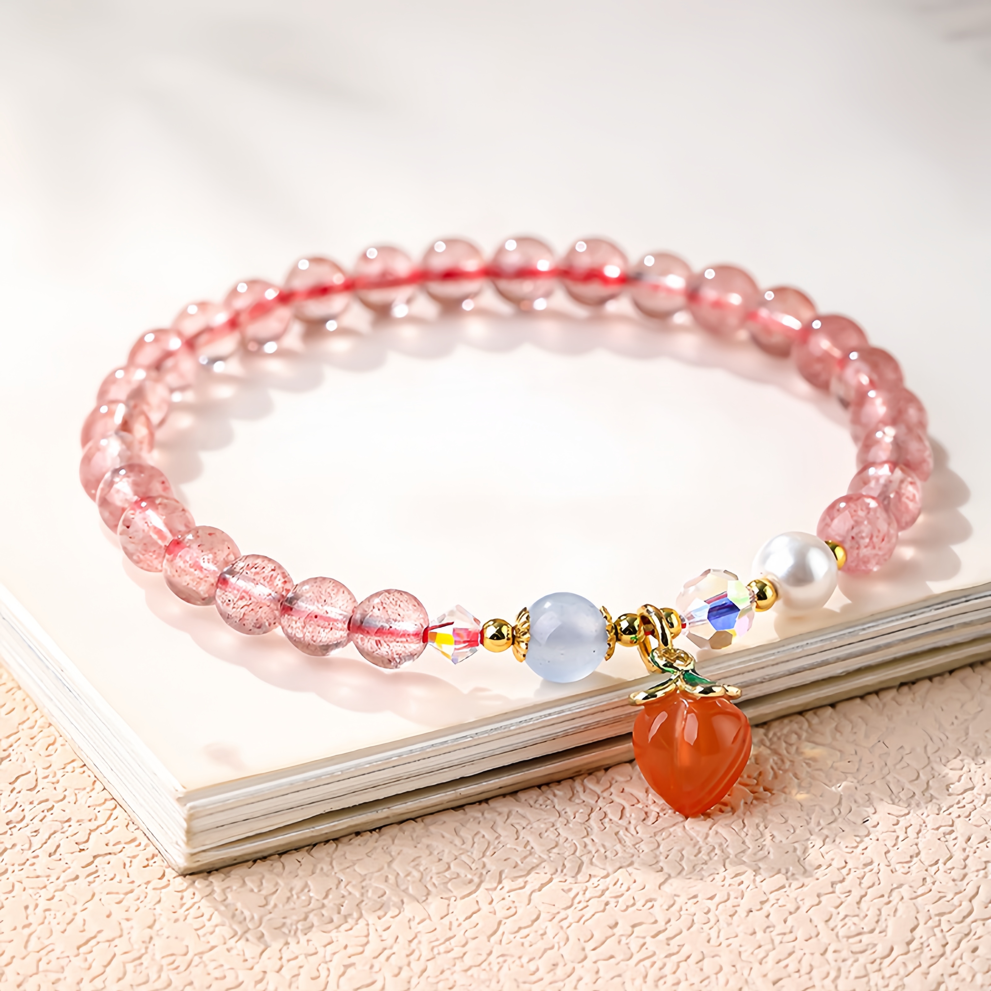Icy Rose Quartz Bracelet - Love Attraction Crystal Jewelry for Women
