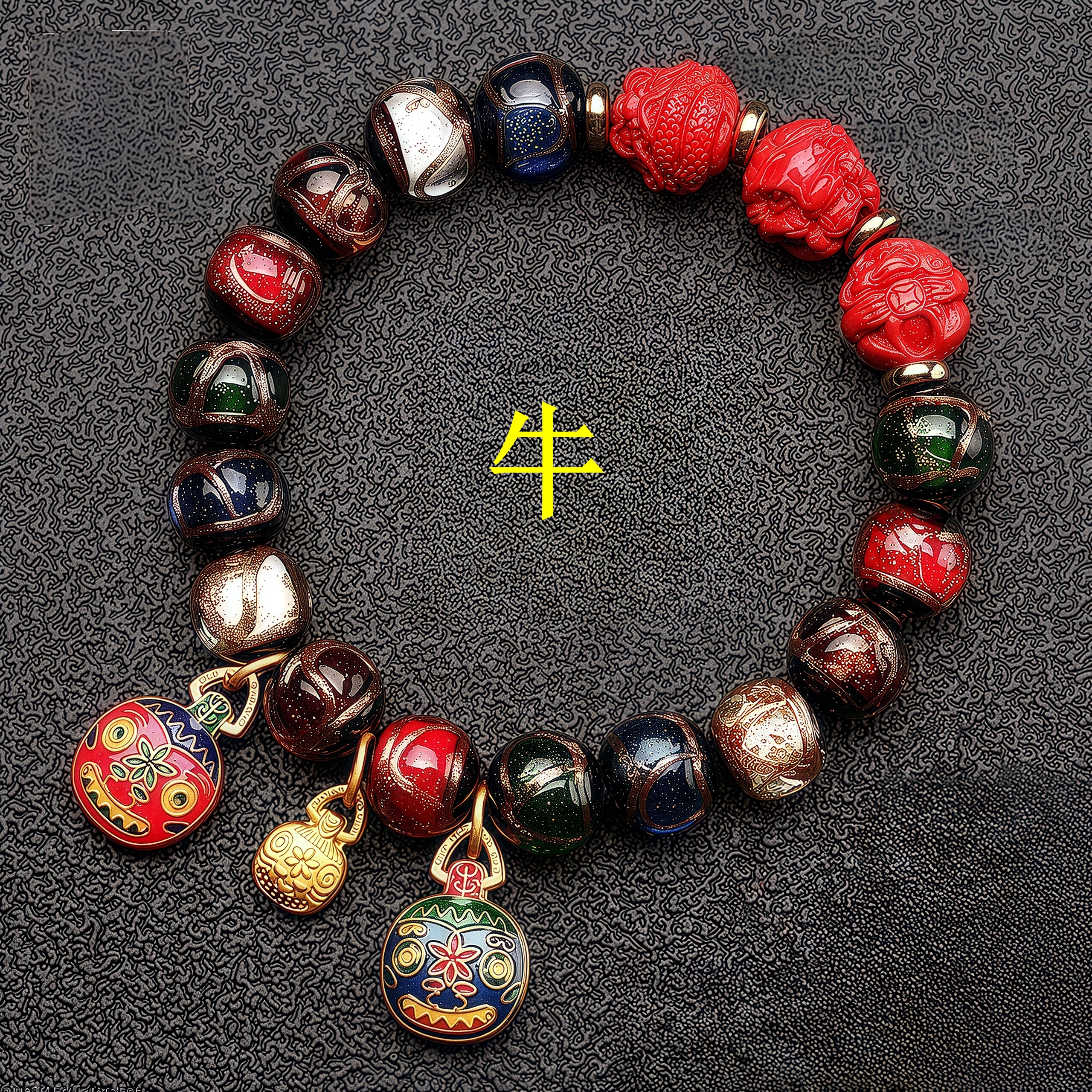 Cinnabar Zodiac Pi Xiu Liuli Bracelet