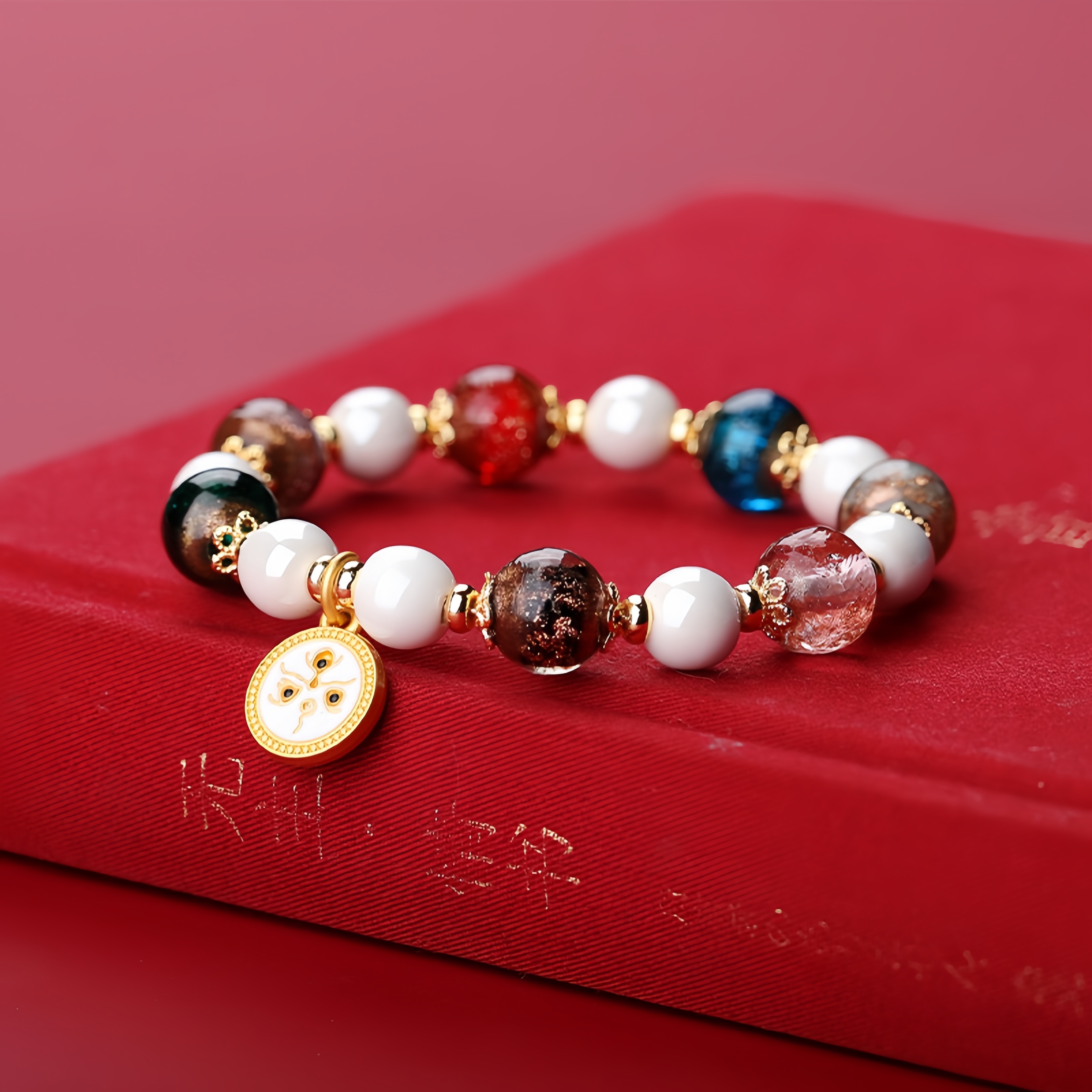 Han Dynasty Ash Bracelet - Gold Foil & Ceramic