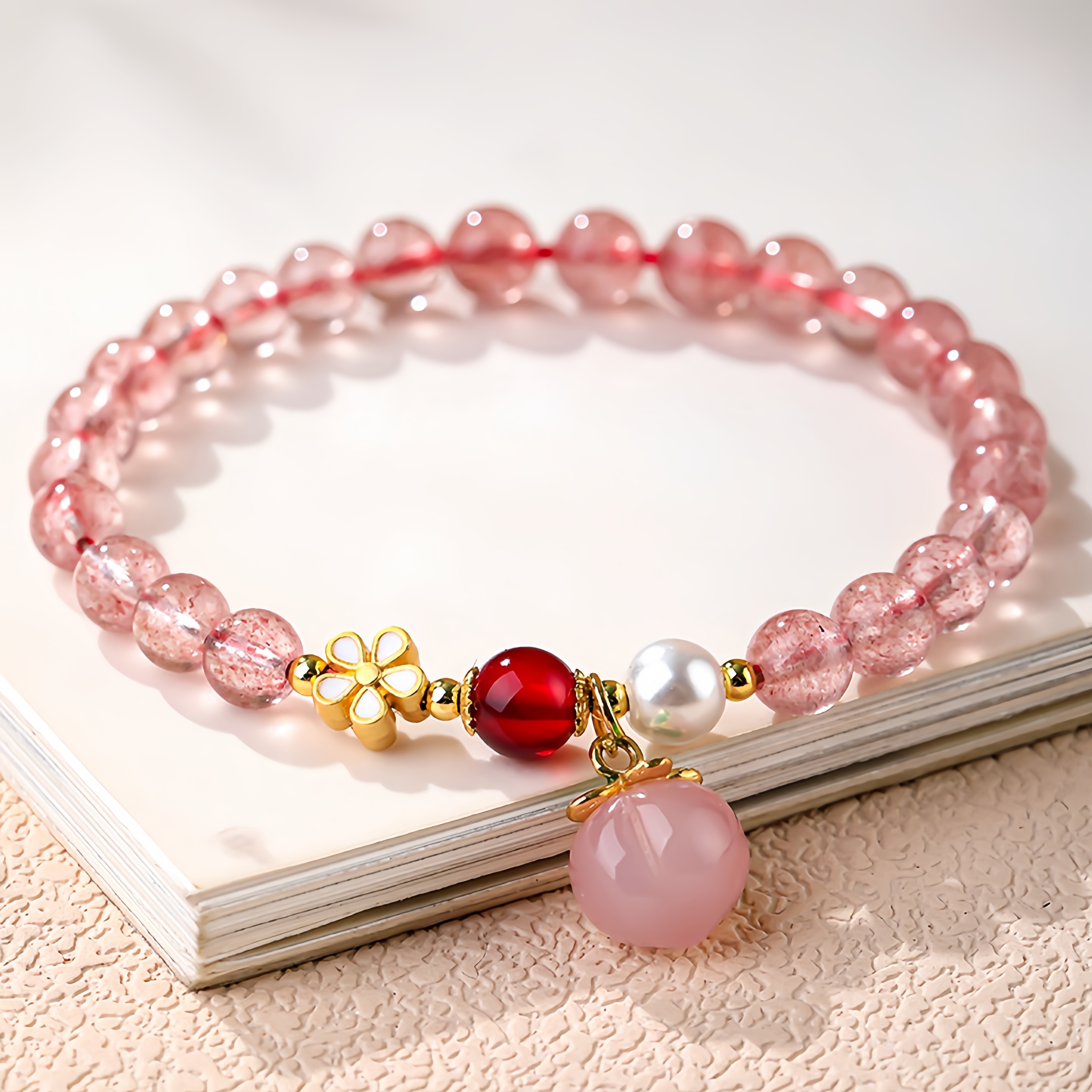 Icy Rose Quartz Bracelet - Love Attraction Crystal Jewelry for Women