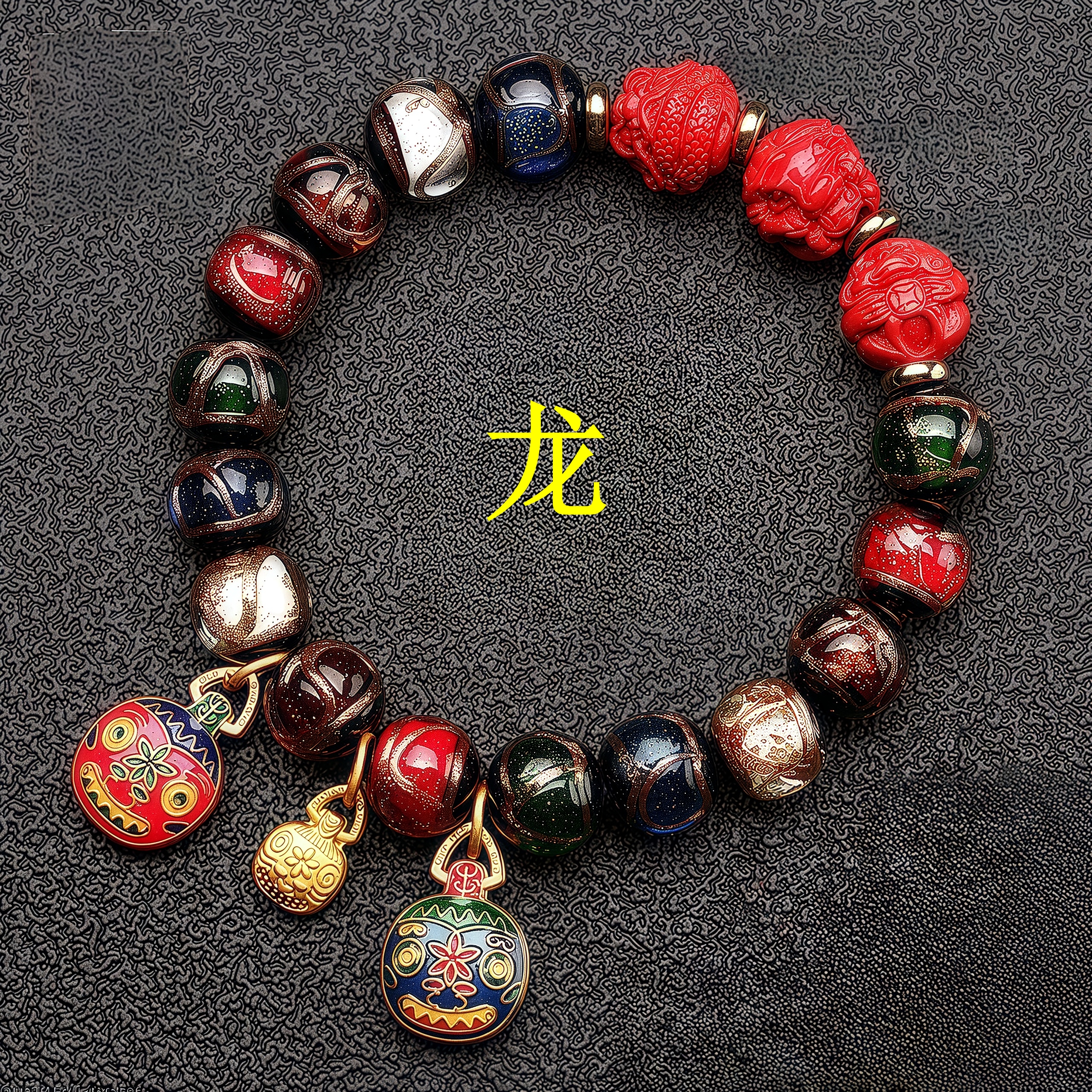 Cinnabar Zodiac Pi Xiu Liuli Bracelet