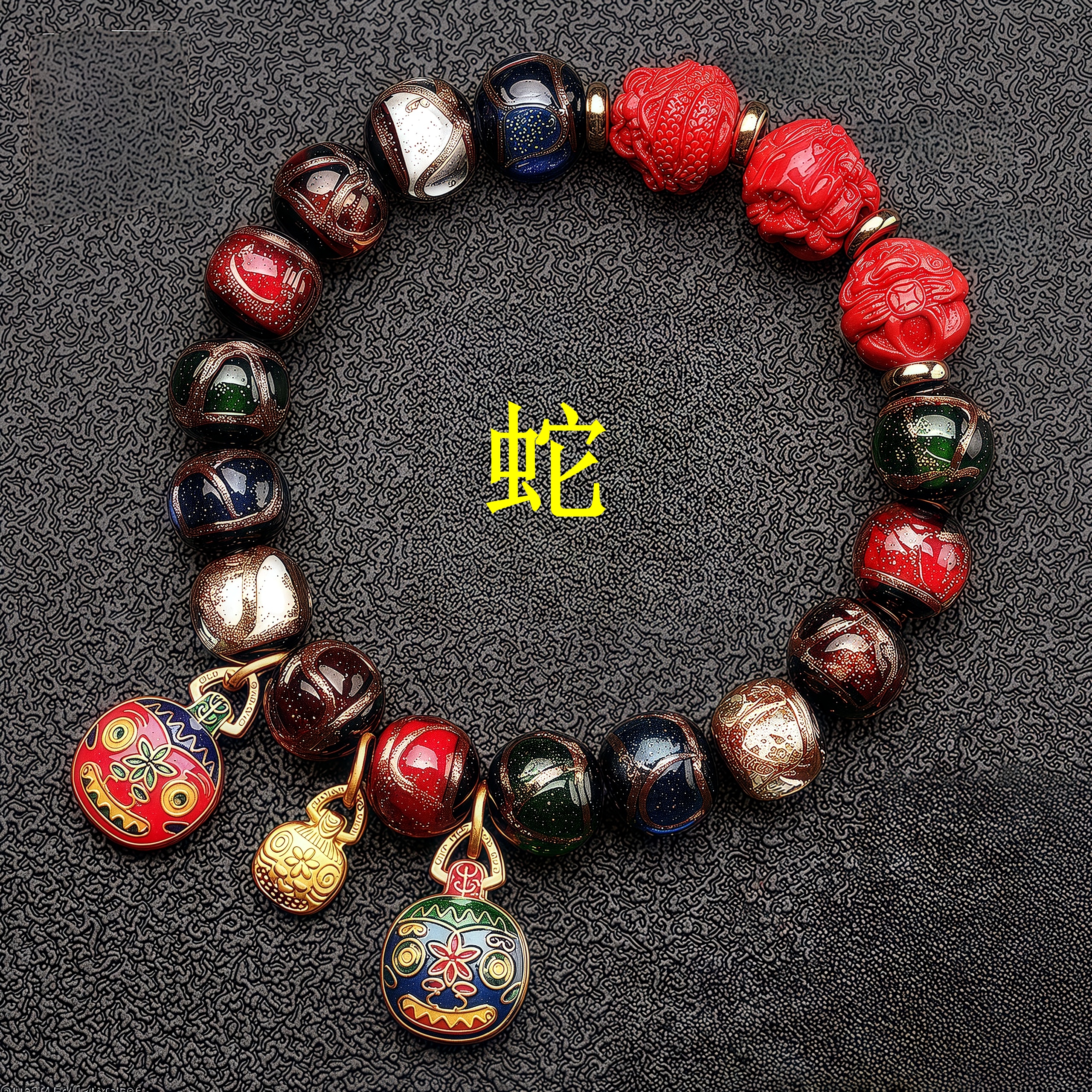 Cinnabar Zodiac Pi Xiu Liuli Bracelet