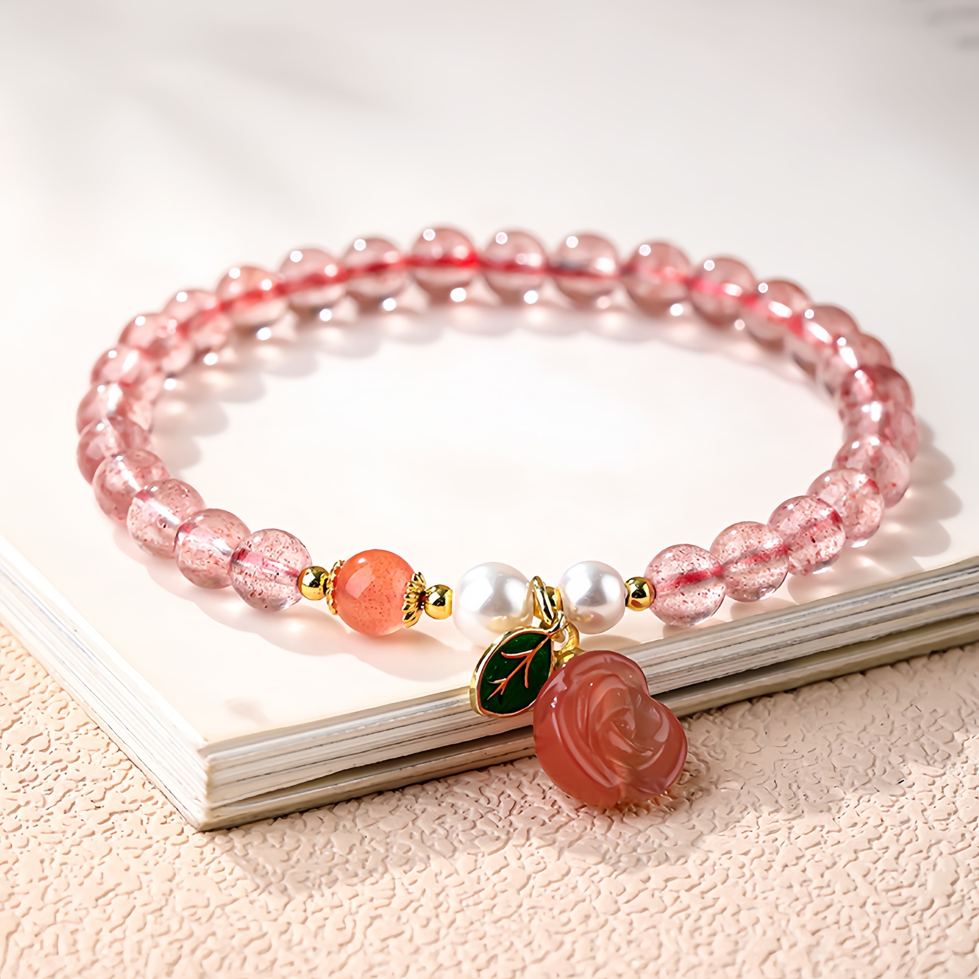 Icy Rose Quartz Bracelet - Love Attraction Crystal Jewelry for Women