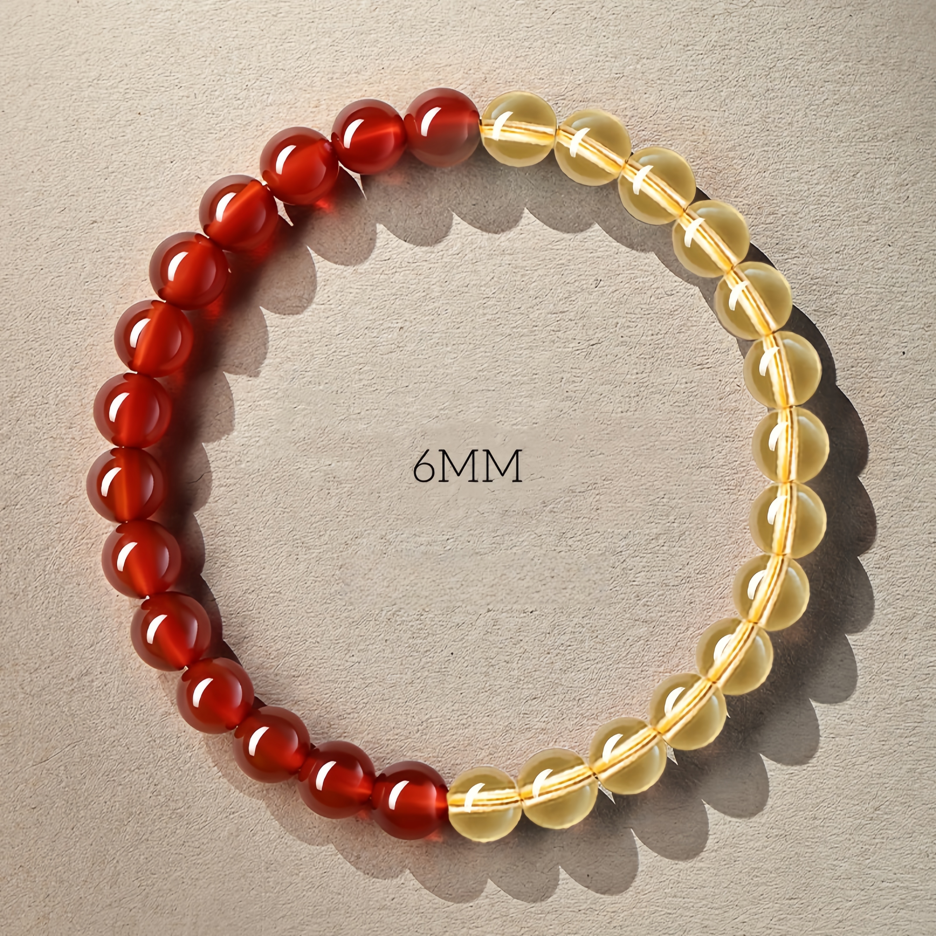 Red Agate & Citrine Bracelet - Wealth Energy & Vitality Jewelry