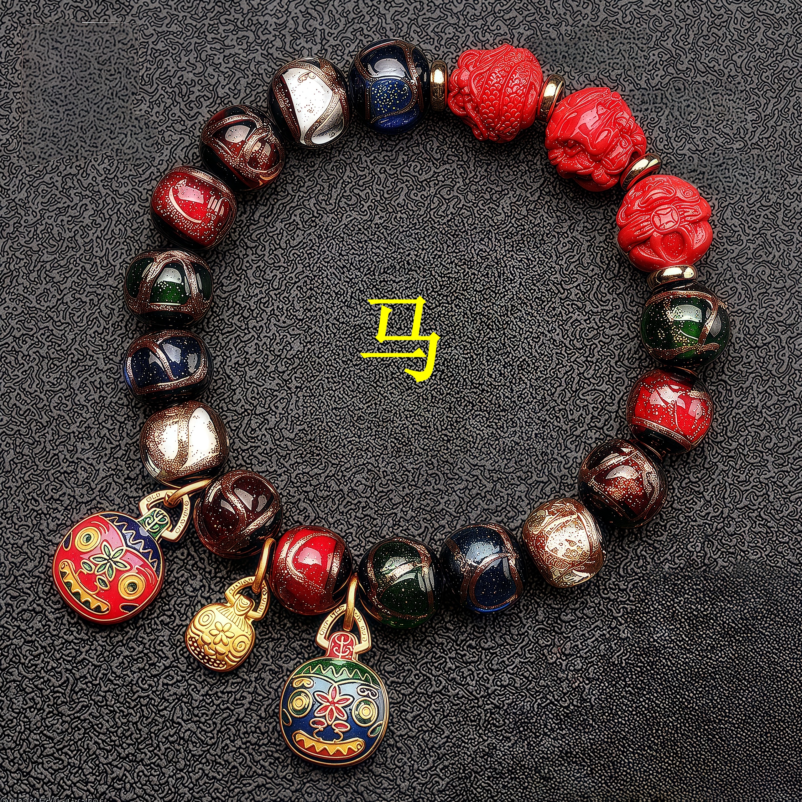Cinnabar Zodiac Pi Xiu Liuli Bracelet