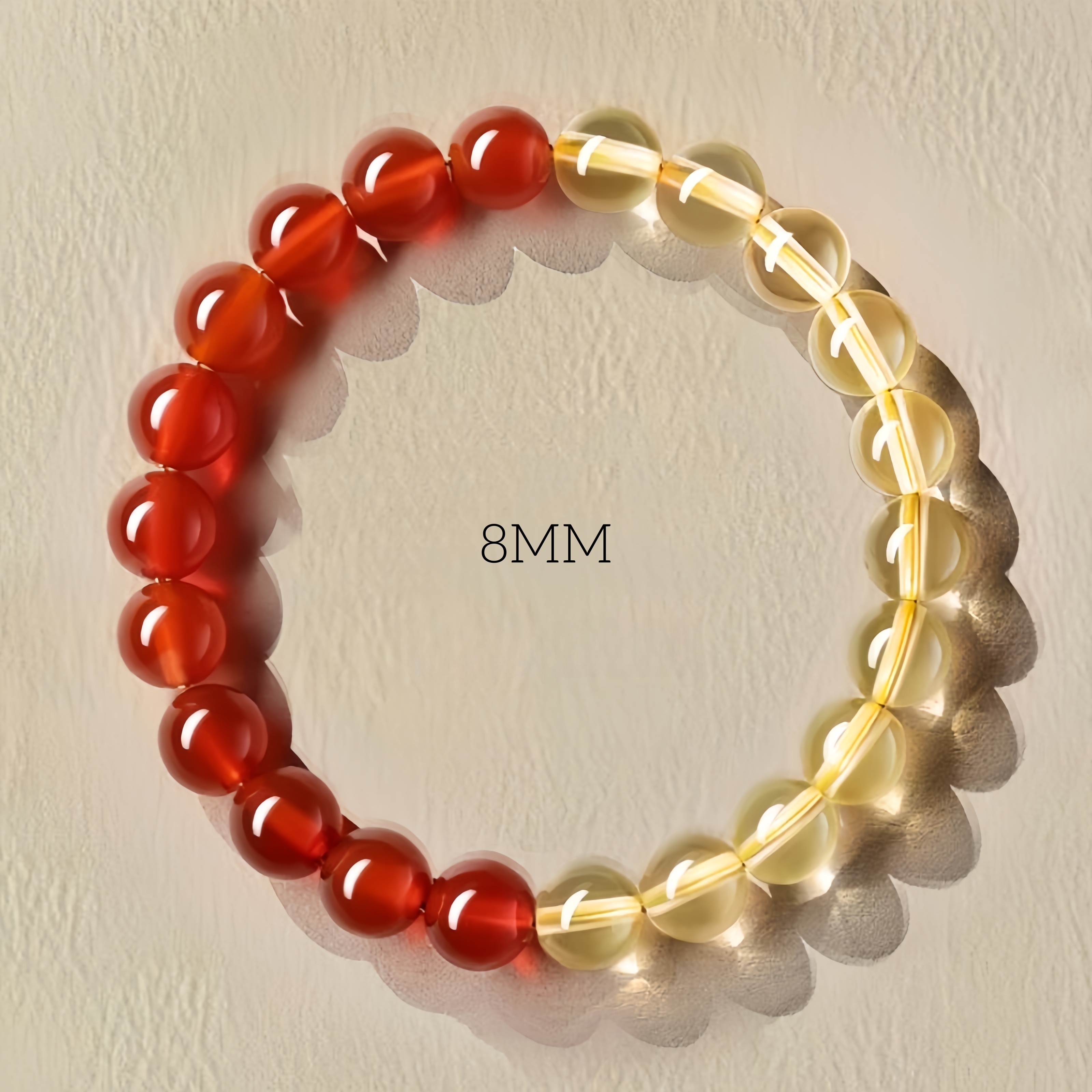 Red Agate & Citrine Bracelet - Wealth Energy & Vitality Jewelry