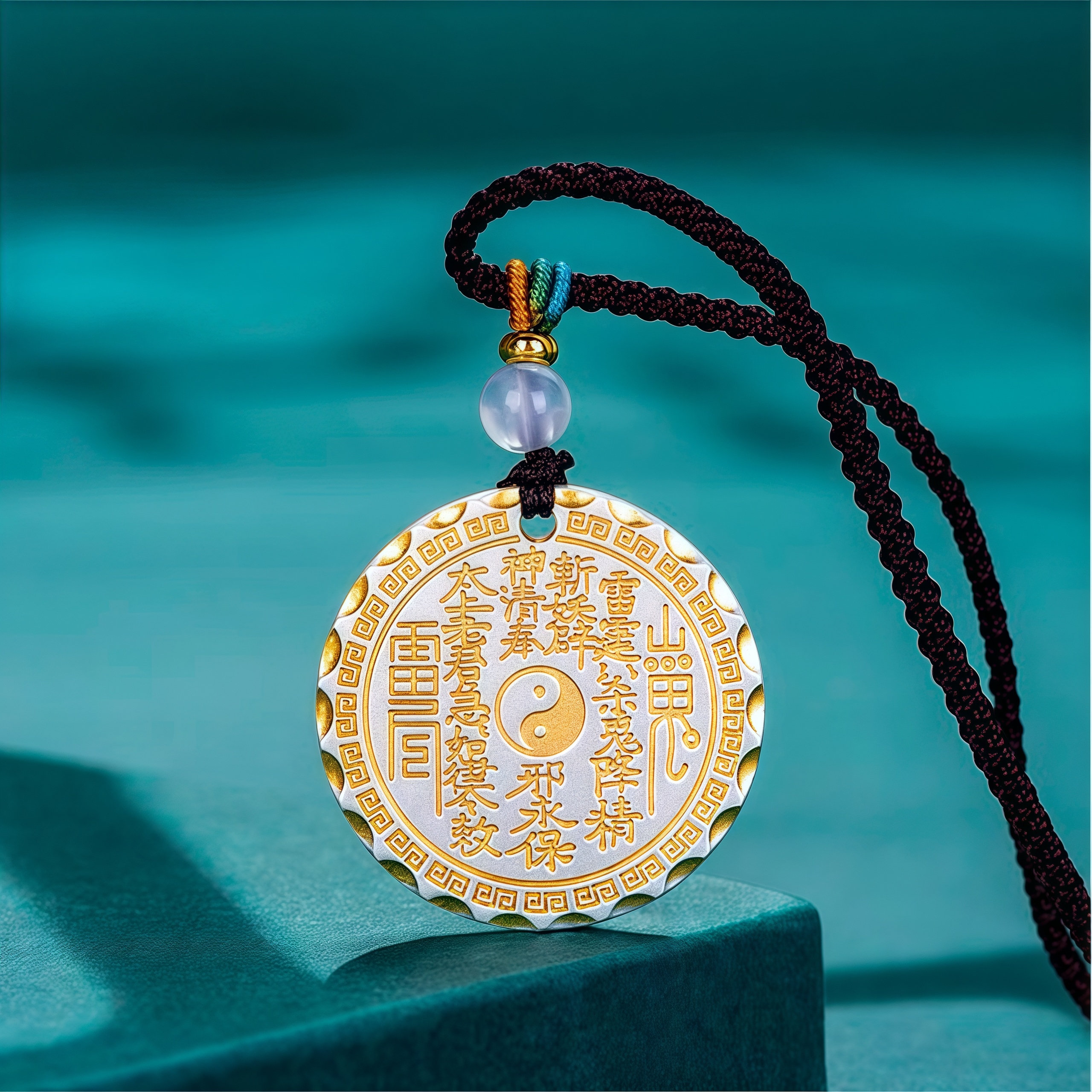 Shan Gui Coin Pendant - 999 Silver Ba Gua Protection