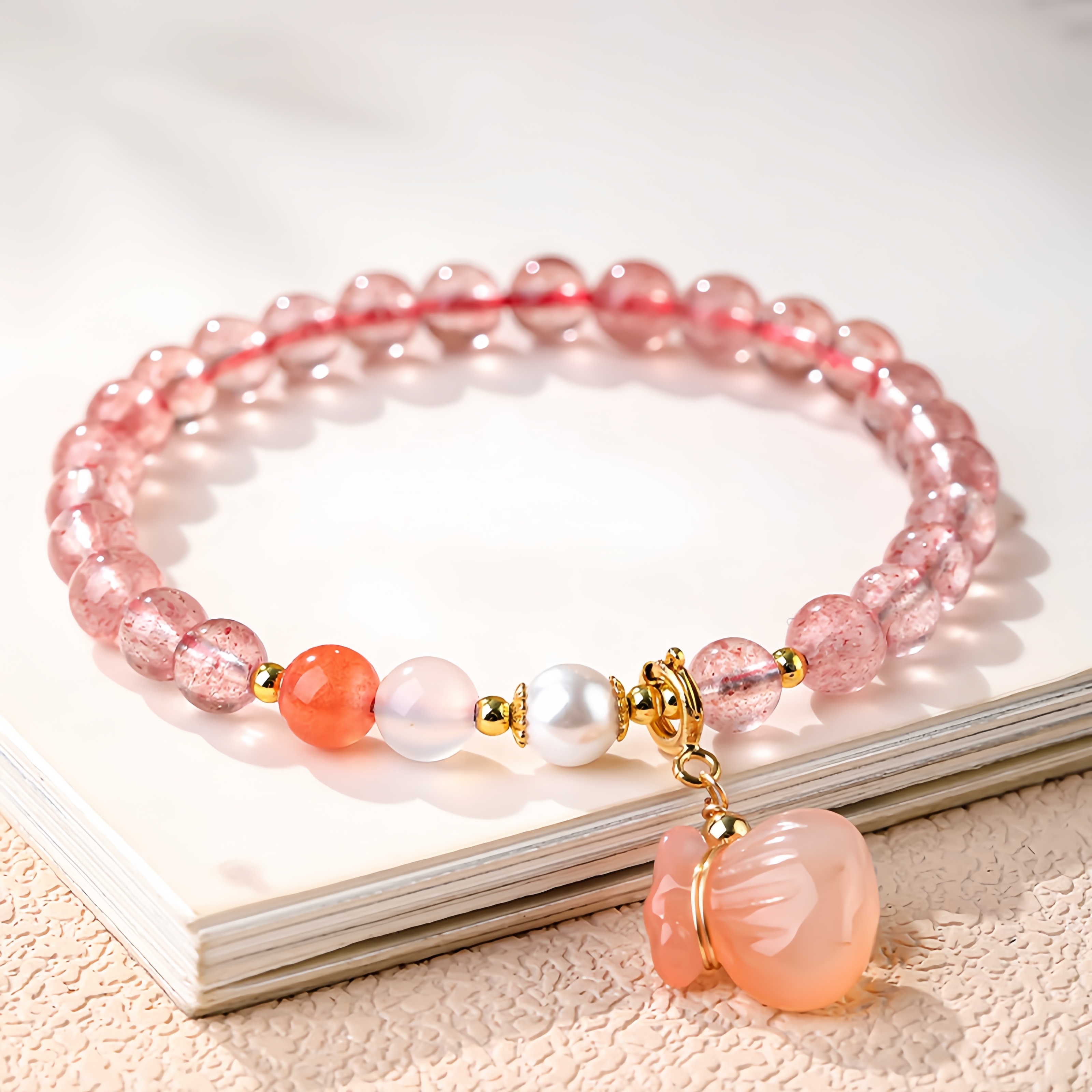 Icy Rose Quartz Bracelet - Love Attraction Crystal Jewelry for Women