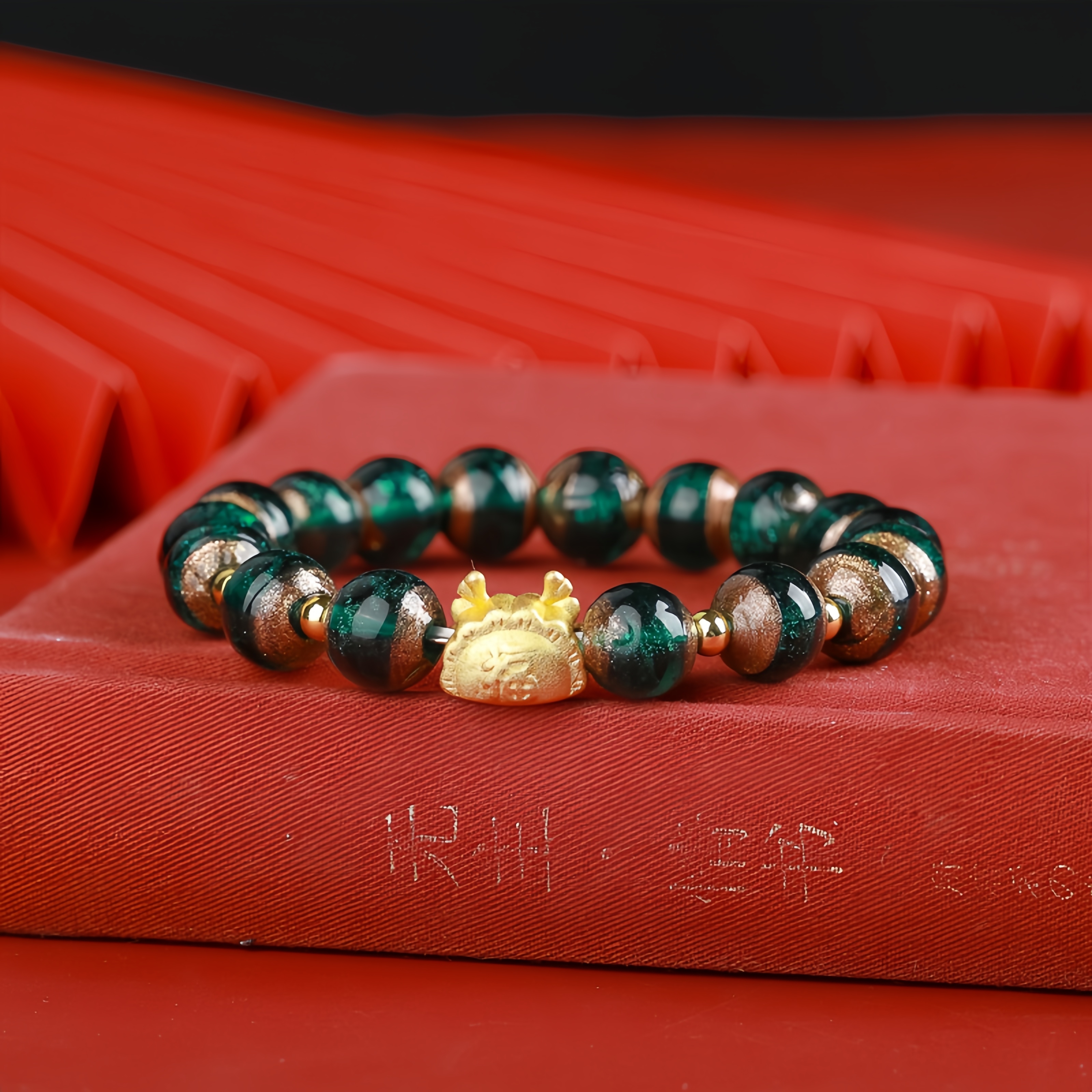 Incense Ash Glass Fu Bracelet - Temple Blessings & Luck