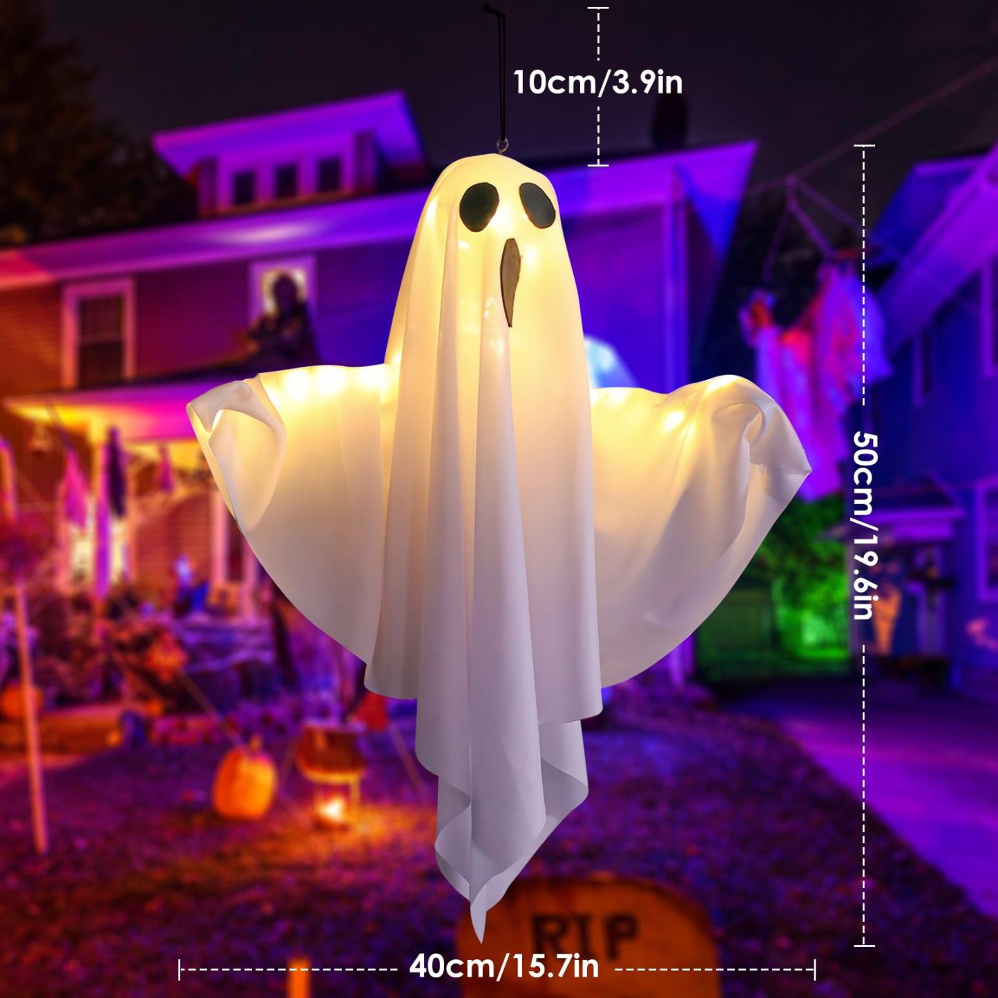 🎃Fantome de Halloween👻 Lampă LED suspendată - Decor înfricoșător strălucitor, perfect pentru a crea o atmosferă de petrecere în interior!