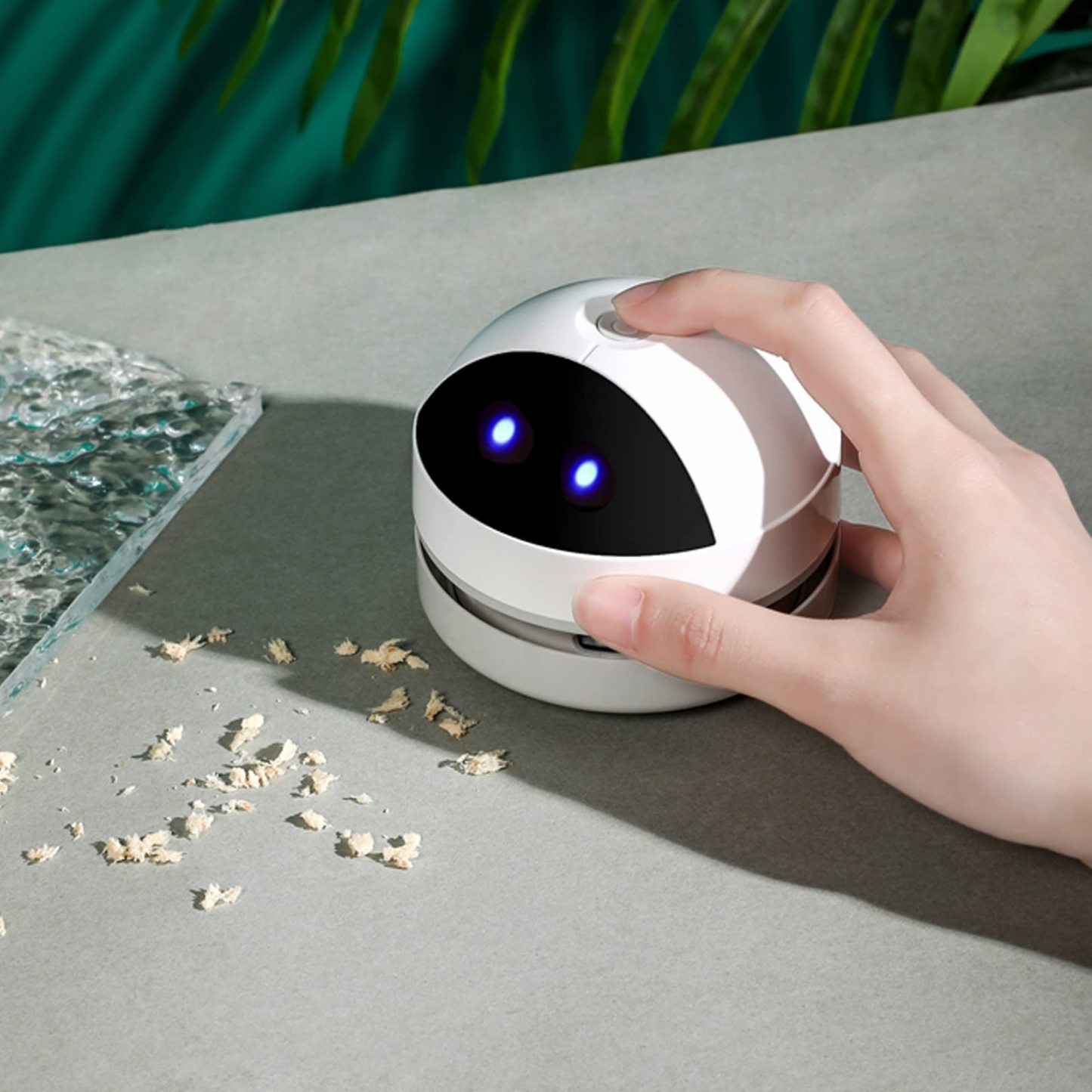 Mini aspirator de birou Aspirator drăguț de birou pentru ridicarea firimiților Radieră firimituri Păr de animale de companie Fulgi Articole minuscule, Aspirator portabil USB mic pentru praf de pe birou Tastatură de masă Pian