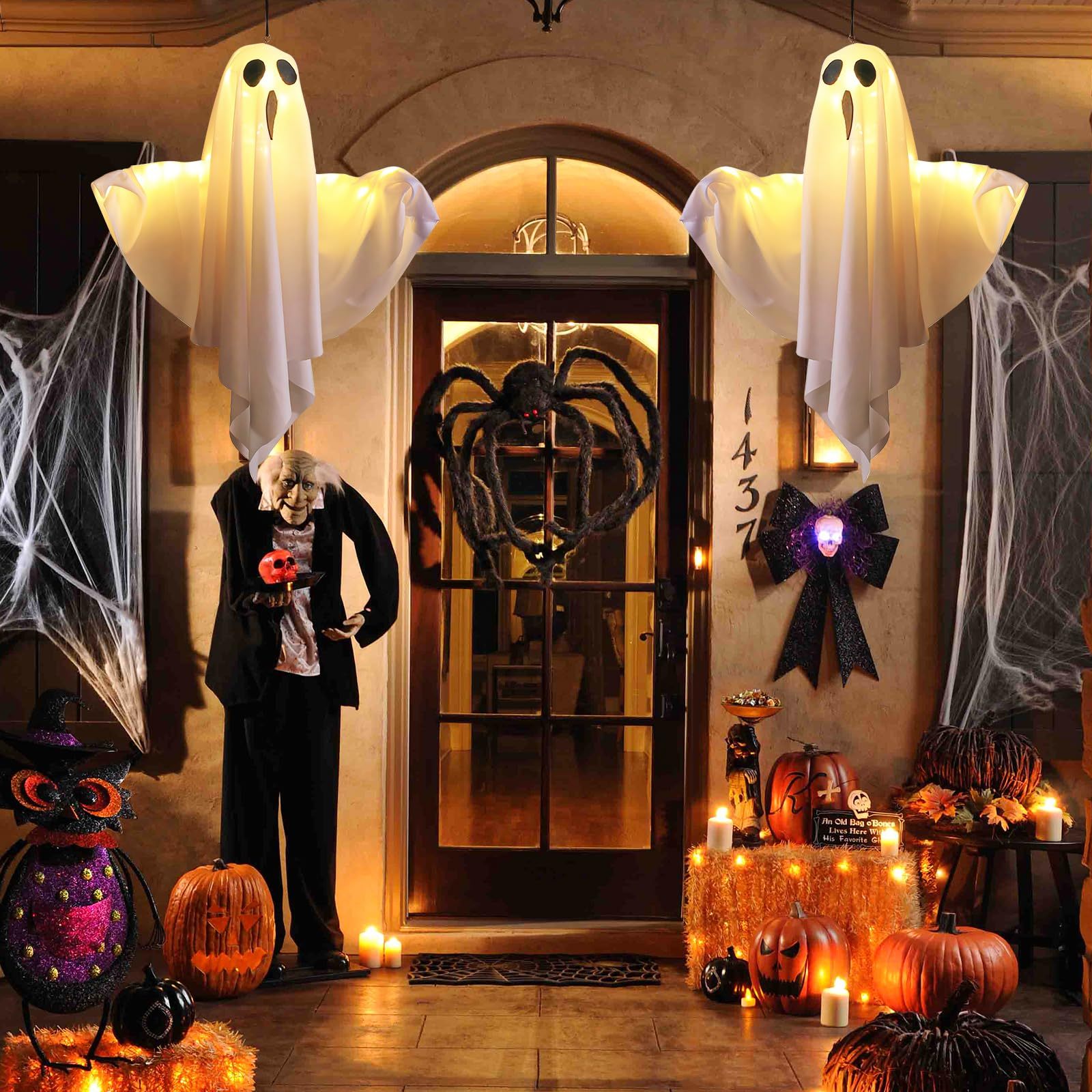 🎃Fantome de Halloween👻 Lampă LED suspendată - Decor înfricoșător strălucitor, perfect pentru a crea o atmosferă de petrecere în interior!