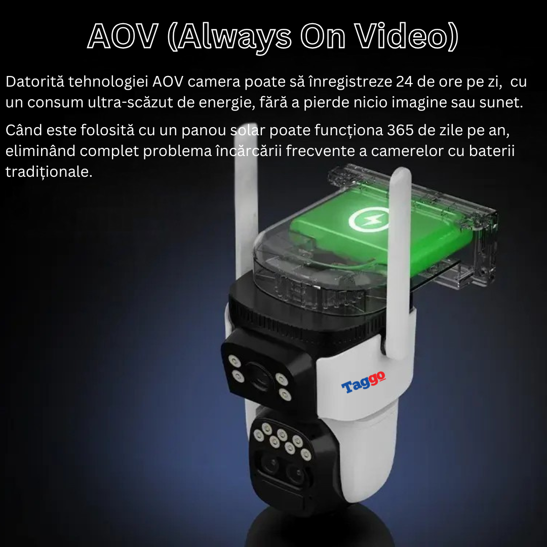 Camera de Supraveghere Solara 4G Cartela SIM. Online 24h. 6 MP. Full HD. Panou Solar 10W. Rezistenta La Apa IP 66