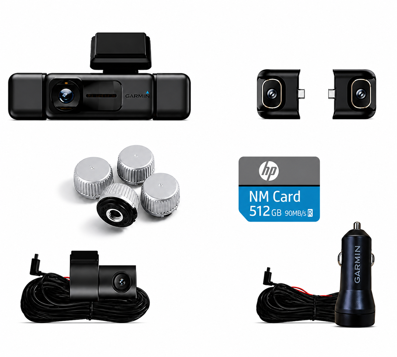 Cameră auto Garmin G980 cu control vocal și inteligență artificială, patru camere, vedere panoramică la 360°, vedere nocturnă 8K Ultra HD și urmărire GPS