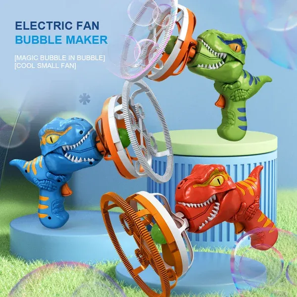 🦖Máquina elétrica de bolhas de dinossauro