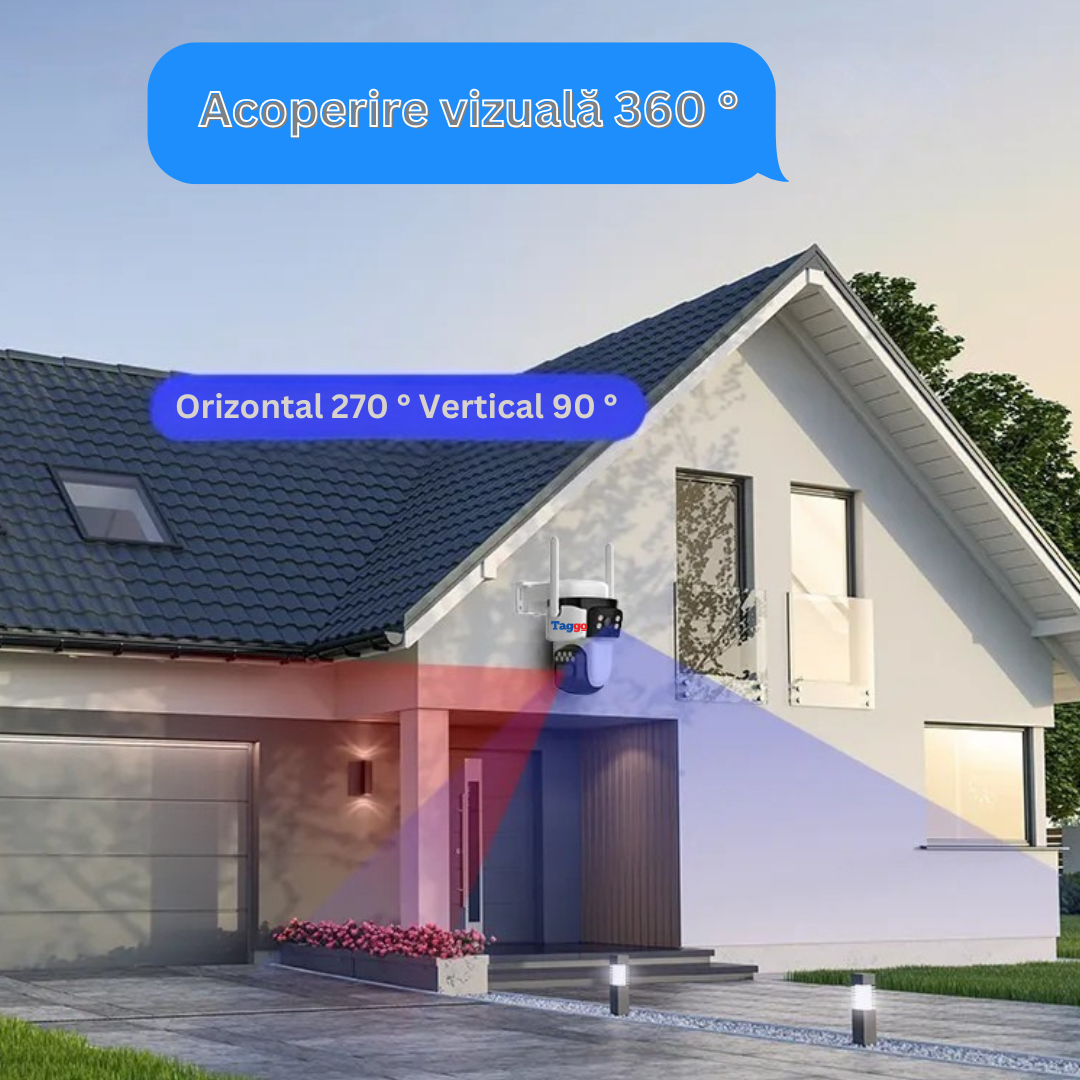 Camera de Supraveghere Solara 4G Cartela SIM. Online 24h. 6 MP. Full HD. Panou Solar 10W. Rezistenta La Apa IP 66