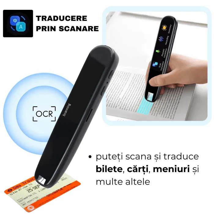Traducator Inteligent M2 Pro, Traducere vocala, Scanare OCR, Reportofon, Dictionar, Ecran Tactil, 112 Limbi, easyCTRL