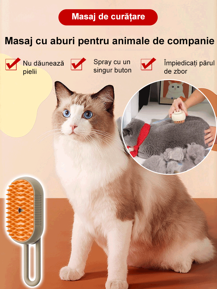 【Cumpărați 1 obțineți 1】Pieptene de masaj cu spray multifuncțional pentru animale de companie✨