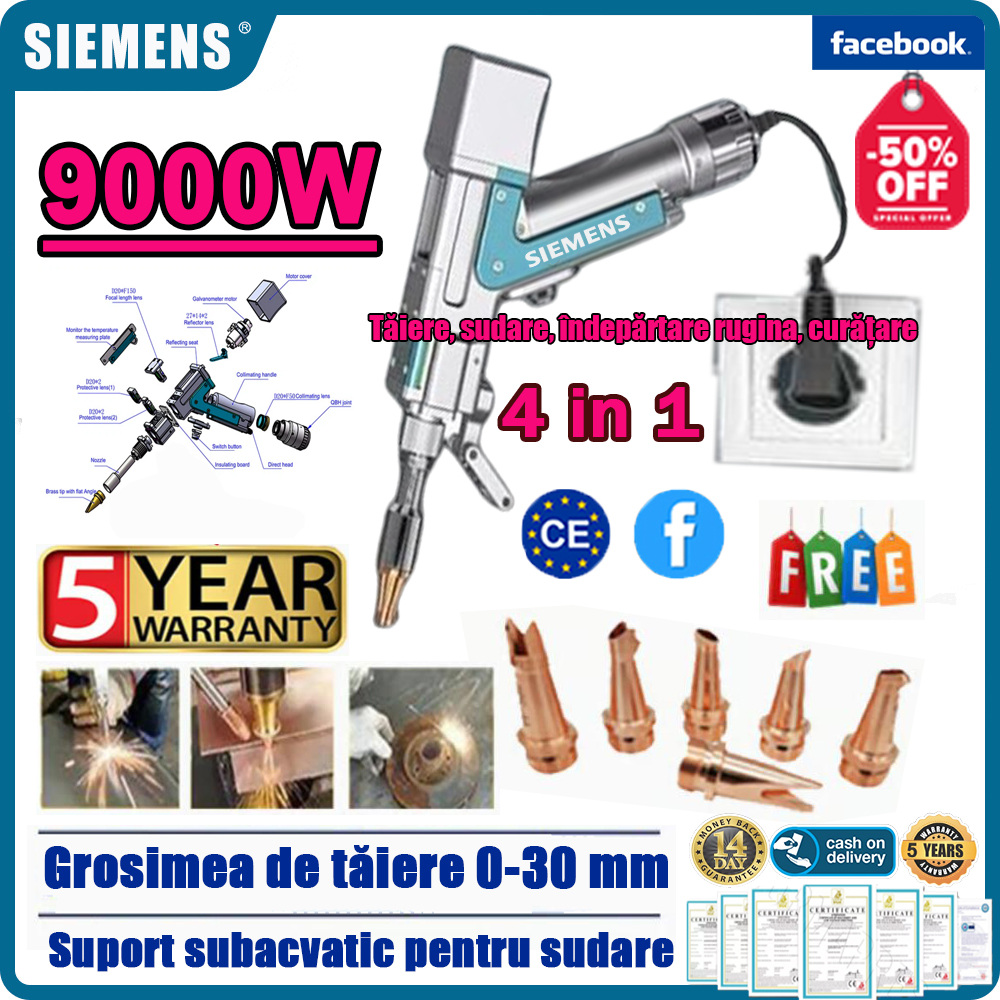 [Salvați 85%] Lanterna portabilă de sudare cu laser 4-în-1, inovatoare, Siemens 9000W