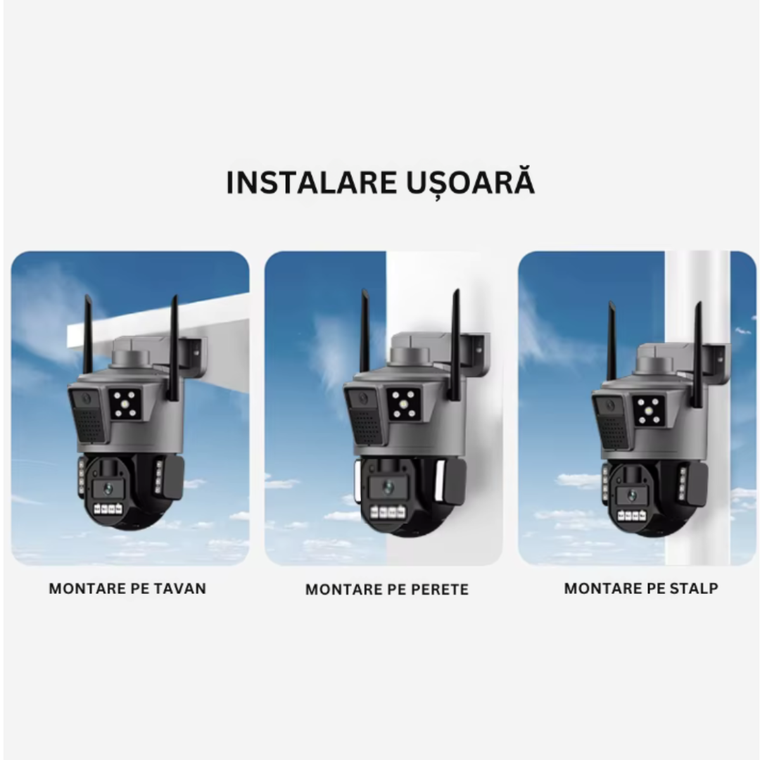 Camera de Supraveghere WIFI. Viziune Nocturna. Rezistenta La Apa IP 66. Control din aplicatie