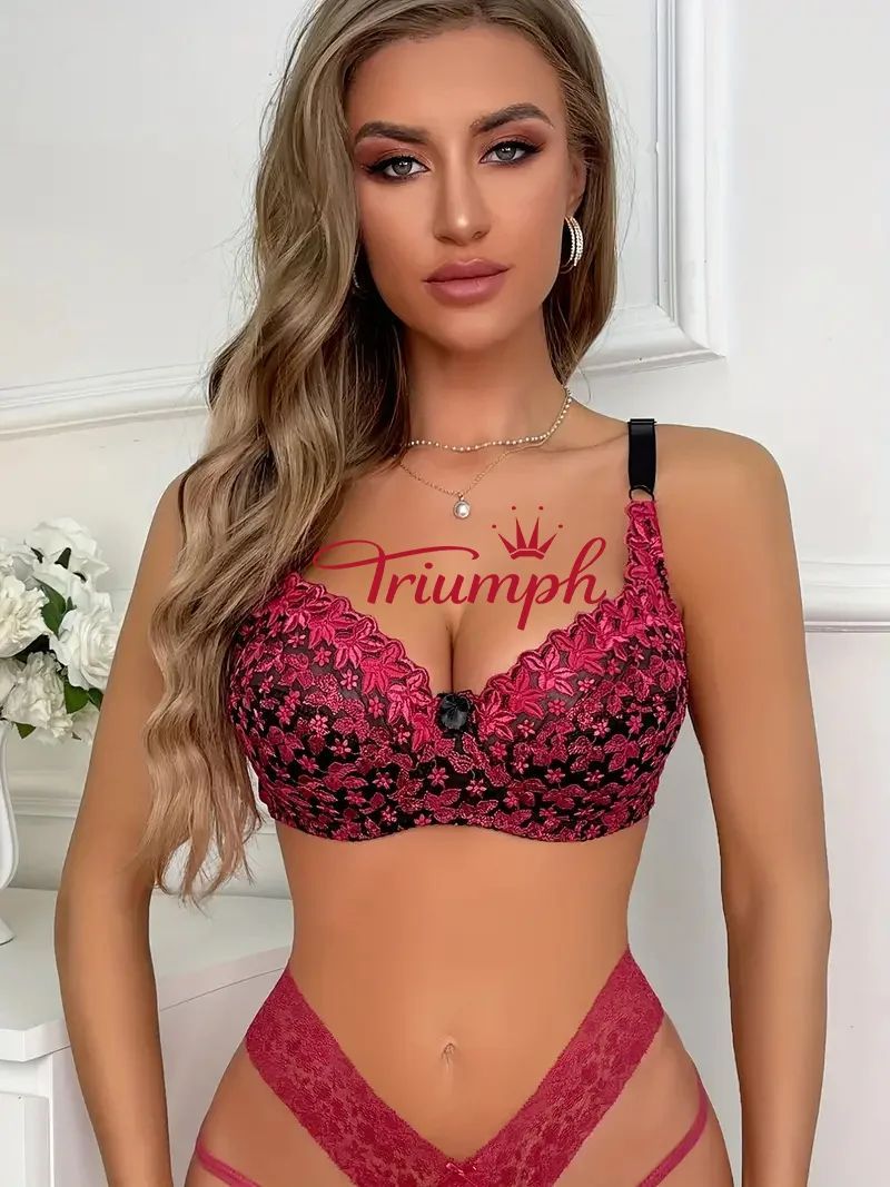 3dílná sada💥Bezdrátová podprsenka s krajkovým vzorem [75A-110E]