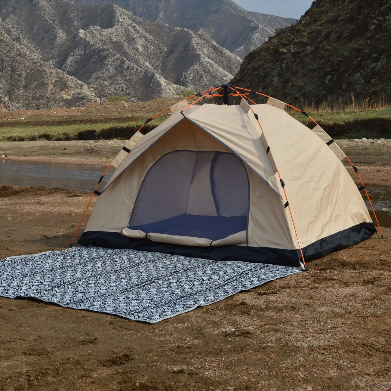   automat cu deschidere rapida,   de camping pentru calatorii in aer   cu autoturismul,   rezistent la ploaie si soare pentru plaja,   impotriva soarelui,   portabil pentru pescuit si drumetii pentru 2-3/3-4 persoane detalii 3