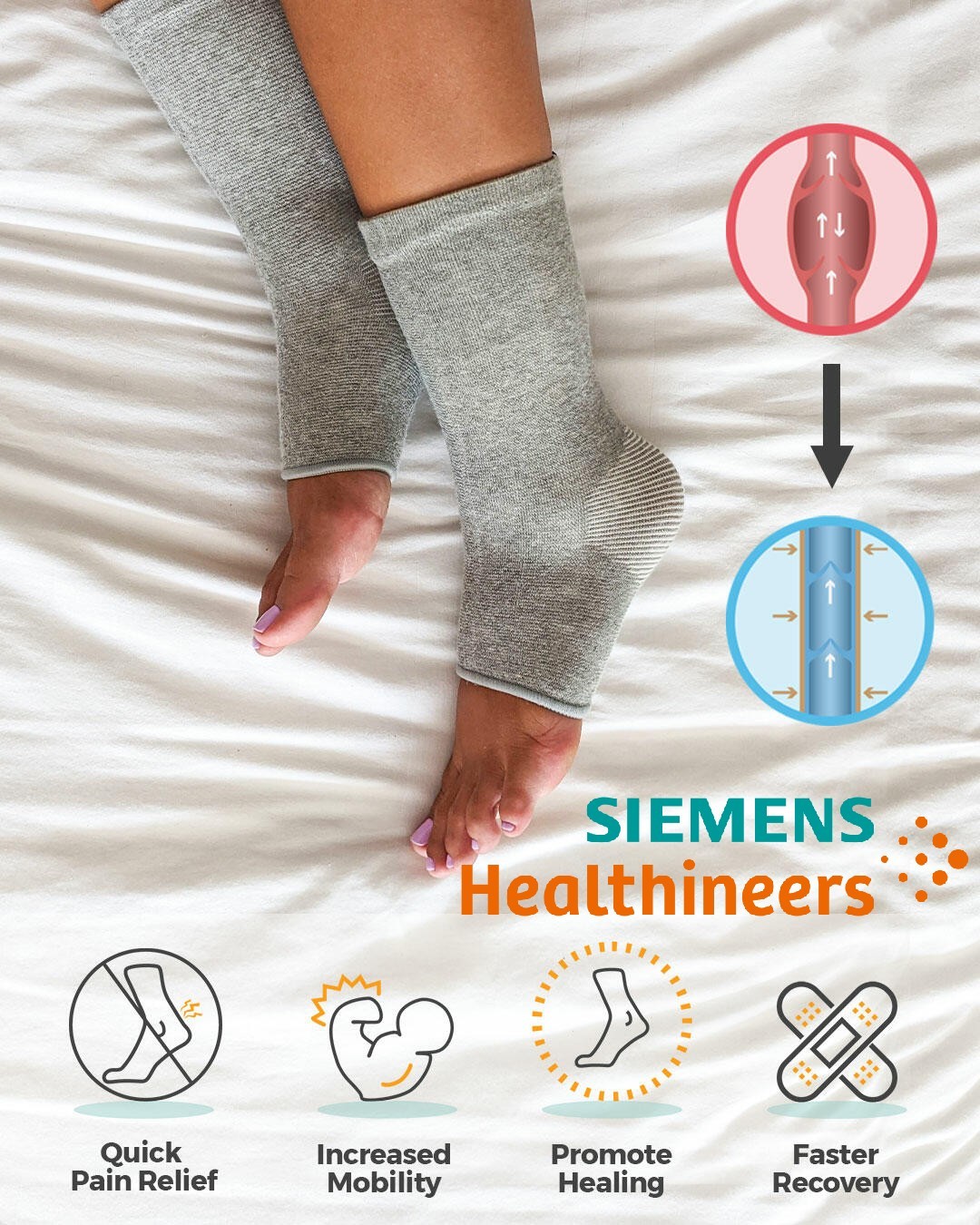 Siemens diabetikus zokni, cukorbeteg lábbal, neuropátiával és duzzanattal küzdők számára