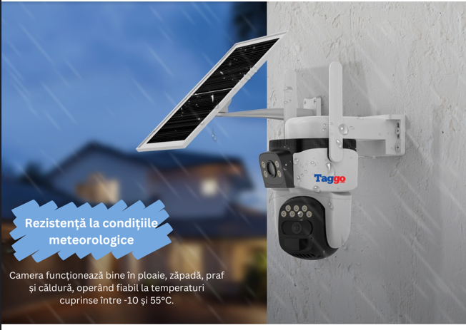 Camera de Supraveghere Solara 4G Cartela SIM. Online 24h. 6 MP. Full HD. Panou Solar 10W. Rezistenta La Apa IP 66