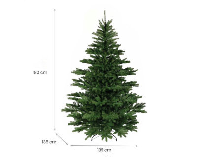 180 cm, Pino artificial, Árbol de efectos reales, 135x135 h180 cm, Verde Domiona-domiona