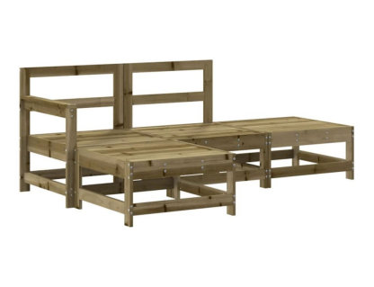 4 muebles de jardín con cojines de madera de pino impregnada. Domiona-domiona