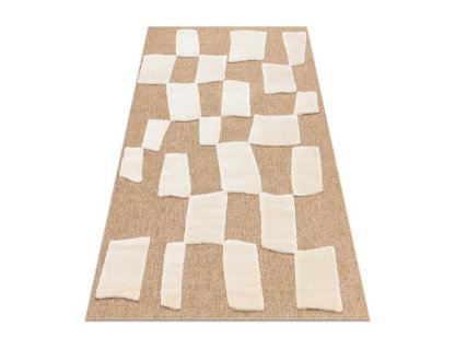 alfombra beige / crema - Geométrico, sisal, estructural 180x270 cm Domiona-domiona