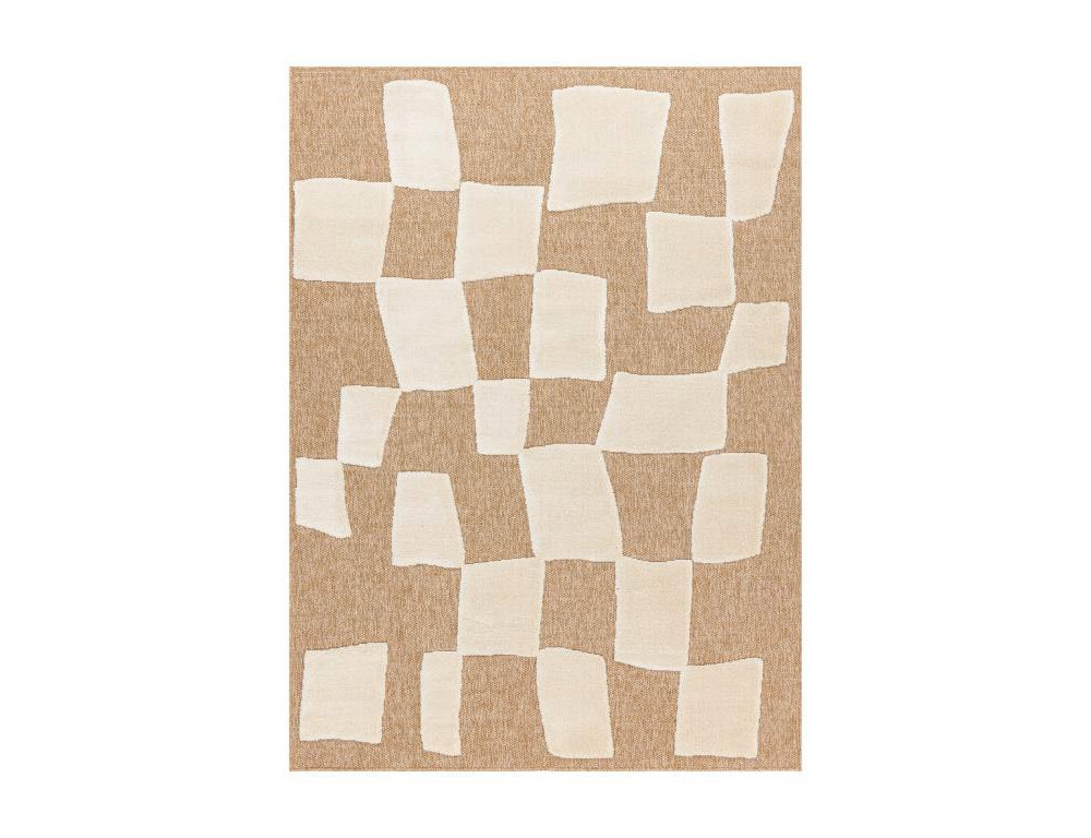 alfombra beige / crema - Geométrico, sisal, estructural 180x270 cm Domiona-domiona