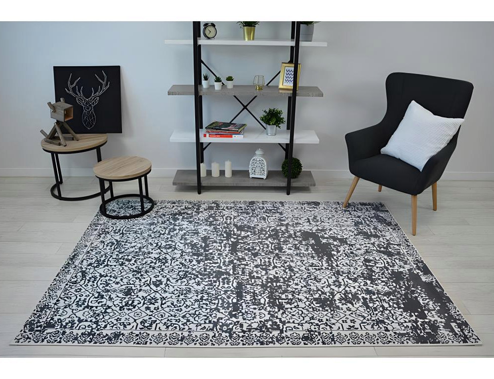 Alfombra blanco/antracita 120x170 cm Domiona-domiona