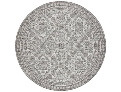 Alfombra de cuerda sisal Circulo Boho marfil/plateado/taupe 120 cm Domiona-domiona