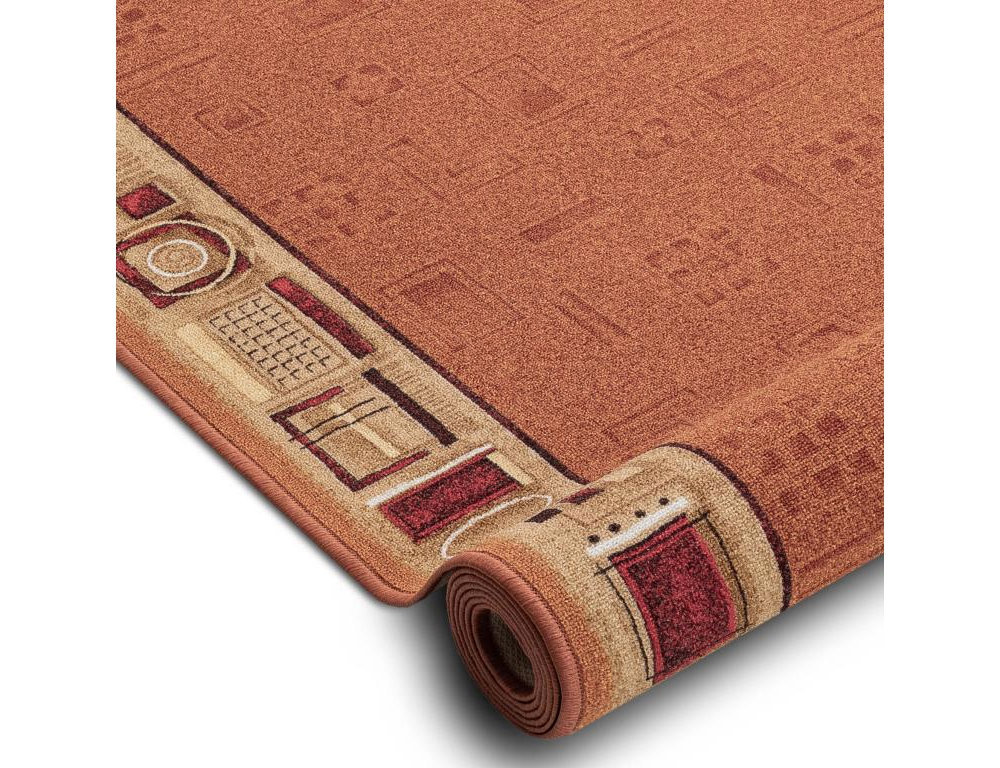 Alfombra de pasillo con refuerzo de goma color cobre 120x390 cm Domiona-domiona