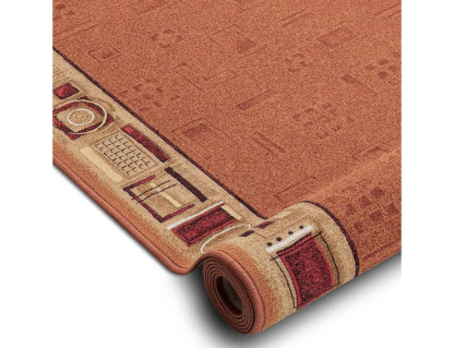 Alfombra de pasillo con refuerzo de goma color cobre 120x390 cm Domiona-domiona