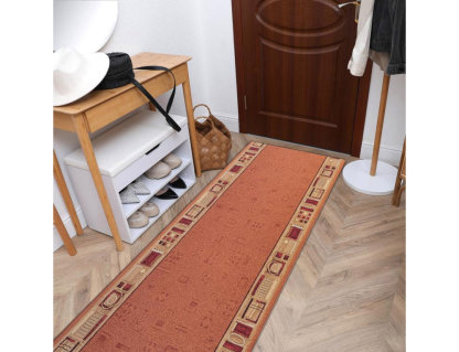 Alfombra de pasillo con refuerzo de goma color cobre 120x390 cm Domiona-domiona