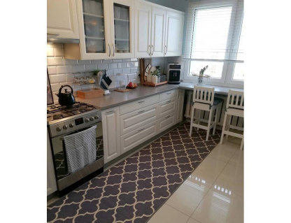 Alfombra de pasillo con refuerzo de goma Enrejado Trébol marroquí gr 90x130 cm Domiona-domiona