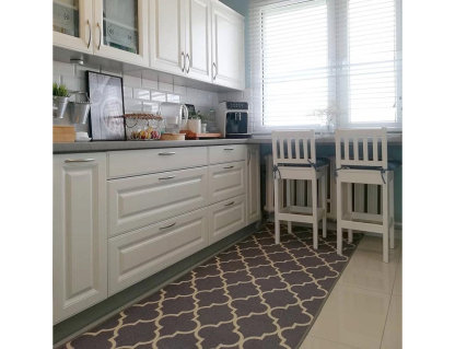 Alfombra de pasillo con refuerzo de goma Enrejado Trébol marroquí gr 90x130 cm Domiona-domiona