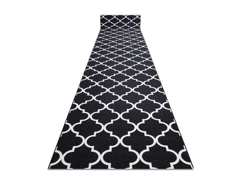 Alfombra de pasillo con refuerzo de goma Enrejado Trébol marroquí ne 100x1350 cm Domiona-domiona
