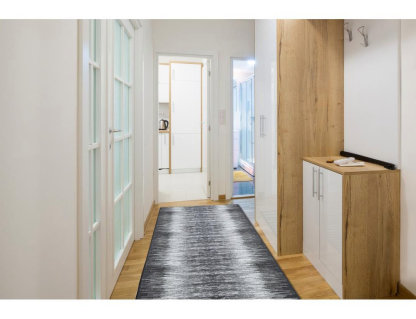 Alfombra de pasillo con refuerzo de goma gris 67x130 cm Domiona-domiona