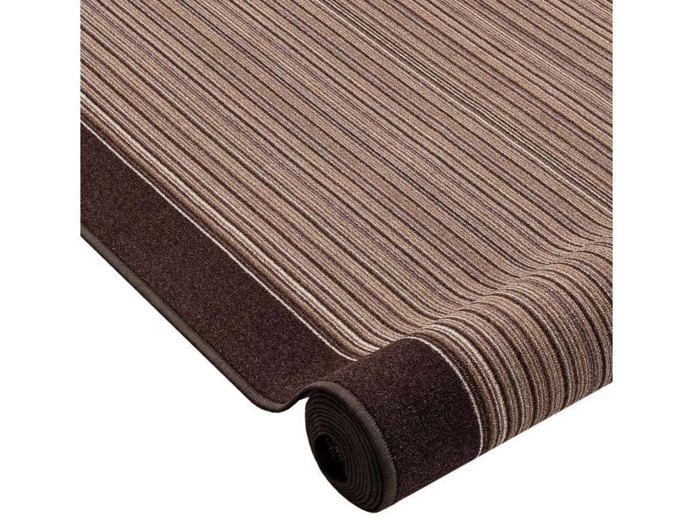 Alfombra de pasillo con refuerzo de goma marrón 100x100 cm Domiona-domiona