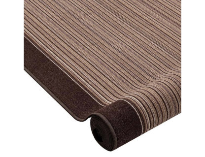 Alfombra de pasillo con refuerzo de goma marrón 100x100 cm Domiona-domiona