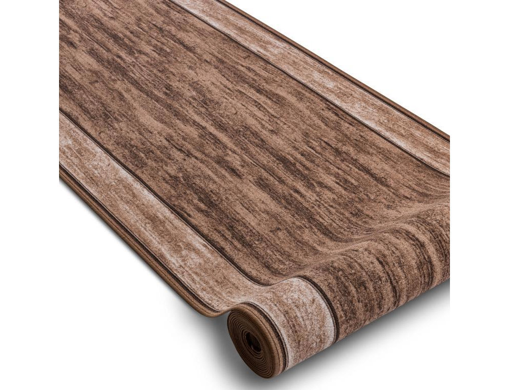 Alfombra de pasillo con refuerzo de goma marrón 100x1000 cm Domiona-domiona