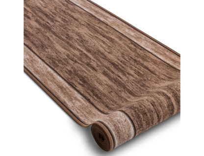 Alfombra de pasillo con refuerzo de goma marrón 100x1000 cm Domiona-domiona