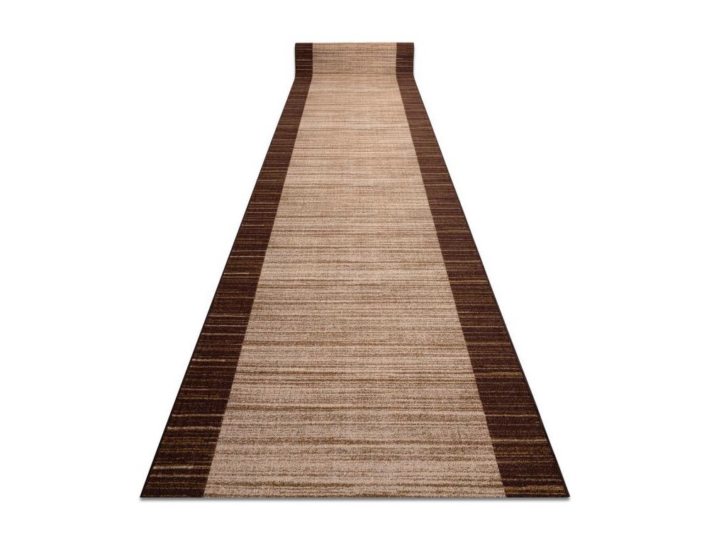 Alfombra de pasillo con refuerzo de goma marrón 100x250 cm Domiona-domiona