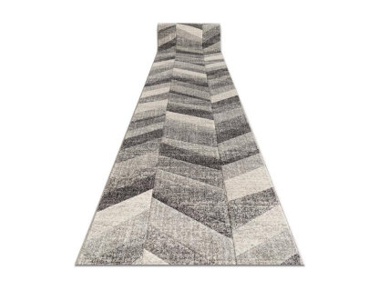Alfombra de pasillo Diseño Espiga gris/antracita/crem 80x170 cm Domiona-domiona